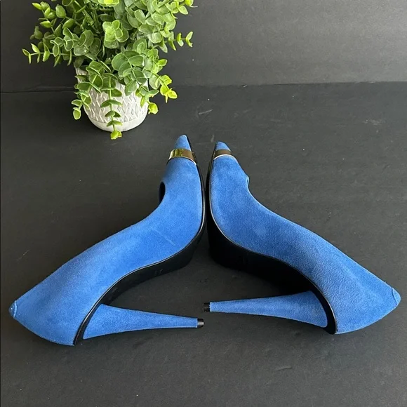 Giuseppe Zanotti Royal Blue Heels with Gold Detail - Picture 13 of 16